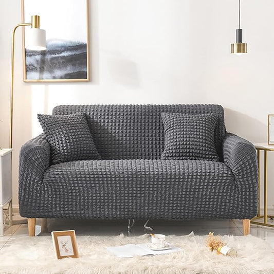 Fitted Style Bubble Sofa Cover - Grey