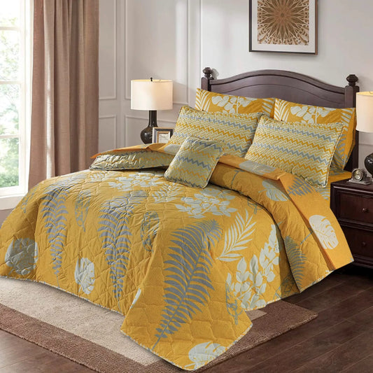 7 Pcs Quilted Comforter Set - D-633
