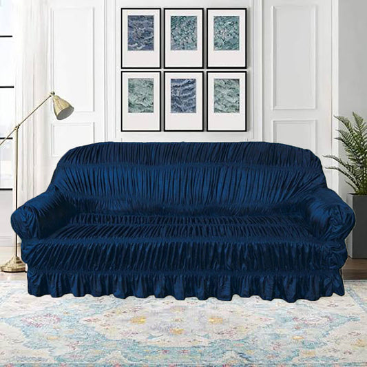 TWILL JERSEY SOFA COVER - ELASTIC SOFA COVER (BLUE)