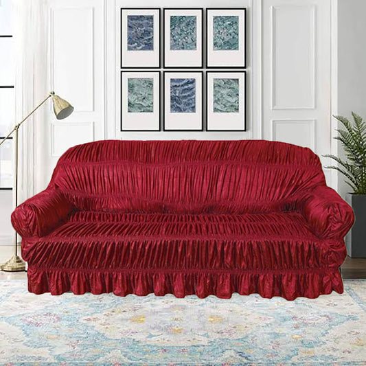 TWILL JERSEY SOFA COVER - ELASTIC SOFA COVER (MAROON)