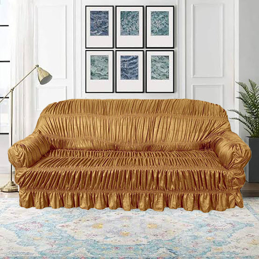 TWILL JERSEY SOFA COVER - ELASTIC SOFA COVER (GOLDEN)